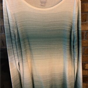 Chico's Blue and White Ombre Sweater